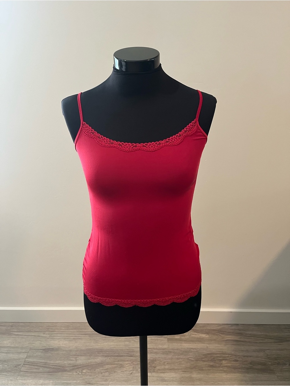 Jockey Red Lace Trim Tank